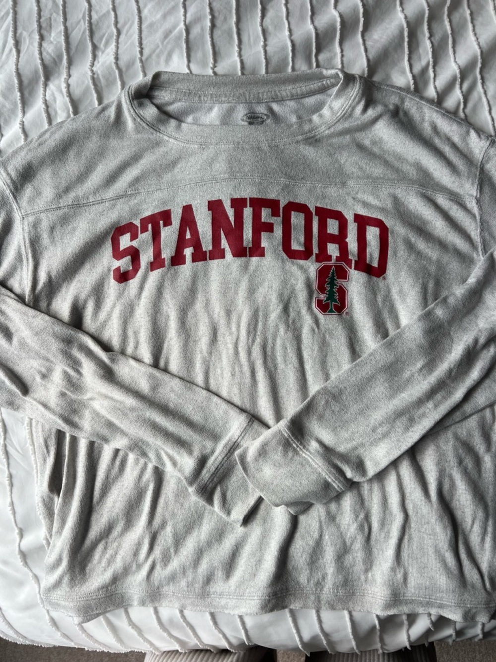 Stanford Cream Longsleeve with Cardinal Logo